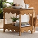 bali & pari Oteria Bohemian Light Honey Scalloped Rattan Side Table - BSOPalm Short-Light Honey Rattan-Side Table