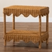 bali & pari Oteria Bohemian Light Honey Scalloped Rattan Side Table - BSOPalm Short-Light Honey Rattan-Side Table