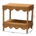 bali & pari Oteria Bohemian Light Honey Scalloped Rattan Side Table - BSOPalm Short-Light Honey Rattan-Side Table