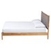 Baxton Studio Jaiana Mid-Century Grey Fabric and Oak Brown Wood Queen Size Bed - BSOBBT61187-Grey/Natural Oak-Queen