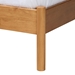 Baxton Studio Jaiana Mid-Century Grey Fabric and Oak Brown Wood Queen Size Bed - BSOBBT61187-Grey/Natural Oak-Queen