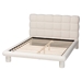 Baxton Studio Ralayna Modern Luxe Ivory Boucle Fabric Queen Size Bed - BSOBBT61168 A1-Ivory-Queen