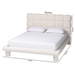 Baxton Studio Ralayna Modern Luxe Ivory Boucle Fabric Queen Size Bed - BSOBBT61168 A1-Ivory-Queen