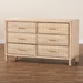 bali & pari Lanica Japandi Sun-Bleached Braided Rattan 6-Drawer Dresser - BSOBraided Sun Bleached Ivory-Wood/Rattan-6DW-Dresser