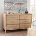 bali & pari Lanica Japandi Sun-Bleached Braided Rattan 6-Drawer Dresser - BSOBraided Sun Bleached Ivory-Wood/Rattan-6DW-Dresser