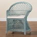 bali & pari Casilda Bohemian Light Blue Braided Rattan Arm Chair - BSORCN 012-Light Blue Rattan-AC