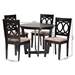 Baxton Studio Kara Modern Sand Dark Brown Finished Wood 5-Piece Dining Set - BSOKara-Sand/Dark Brown-5PC Dining Set