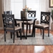 Baxton Studio Kara Modern Sand Dark Brown Finished Wood 5-Piece Dining Set - BSOKara-Sand/Dark Brown-5PC Dining Set