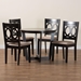 Baxton Studio Kara Modern Sand Dark Brown Finished Wood 5-Piece Dining Set - BSOKara-Sand/Dark Brown-5PC Dining Set