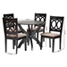 Baxton Studio Rita Modern Sand Dark Brown Finished Wood 5-Piece Dining Set - BSORita-Sand/Dark Brown-5PC Dining Set