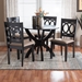 Baxton Studio Rita Modern Sand Dark Brown Finished Wood 5-Piece Dining Set - BSORita-Sand/Dark Brown-5PC Dining Set