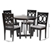 Baxton Studio Kara Modern Grey and Dark Brown Finished Wood 5-Piece Dining Set - BSOKara-Grey/Dark Brown-5PC Dining Set