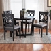 Baxton Studio Kara Modern Grey and Dark Brown Finished Wood 5-Piece Dining Set - BSOKara-Grey/Dark Brown-5PC Dining Set