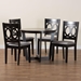 Baxton Studio Kara Modern Grey and Dark Brown Finished Wood 5-Piece Dining Set - BSOKara-Grey/Dark Brown-5PC Dining Set