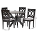 Baxton Studio Rita Modern Grey and Dark Brown Finished Wood 5-Piece Dining Set - BSORita-Grey/Dark Brown-5PC Dining Set