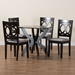 Baxton Studio Rita Modern Grey and Dark Brown Finished Wood 5-Piece Dining Set - BSORita-Grey/Dark Brown-5PC Dining Set