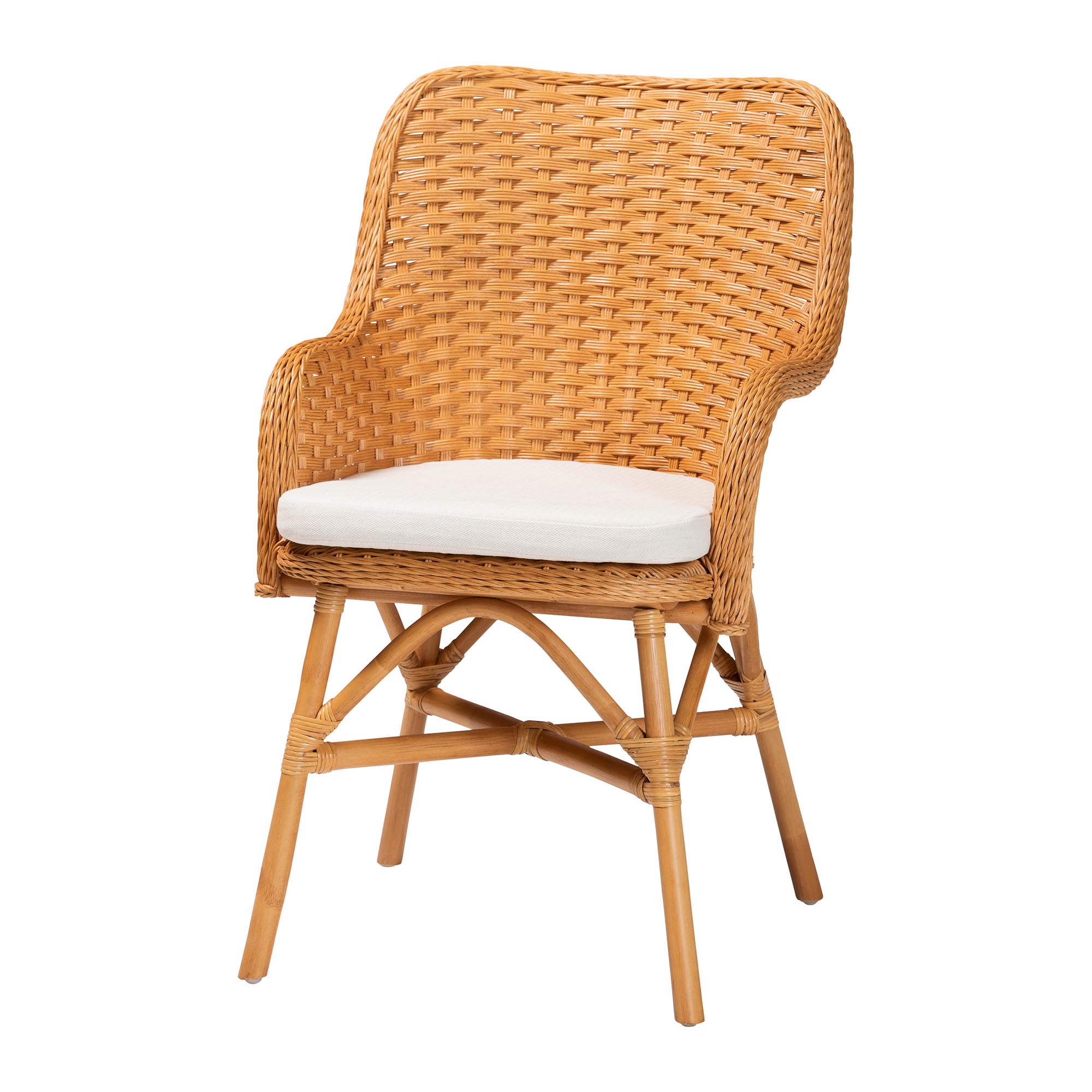 bali & pari Celsie Bohemian Light Honey Rattan Dining Chair