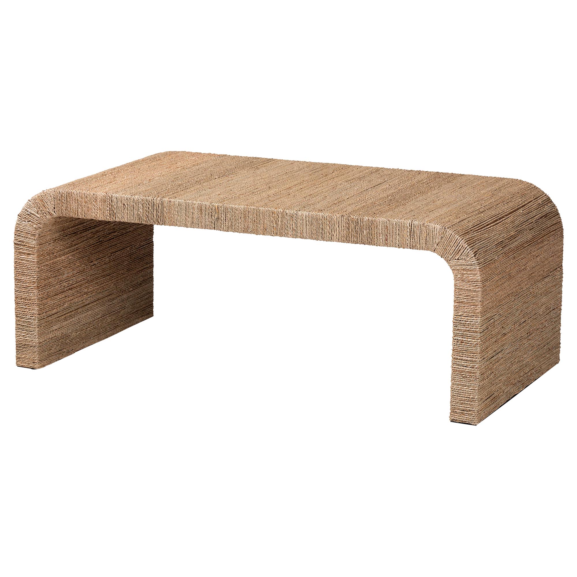 bali & pari Eviana Japandi Natural Seagrass Waterfall Coffee Table