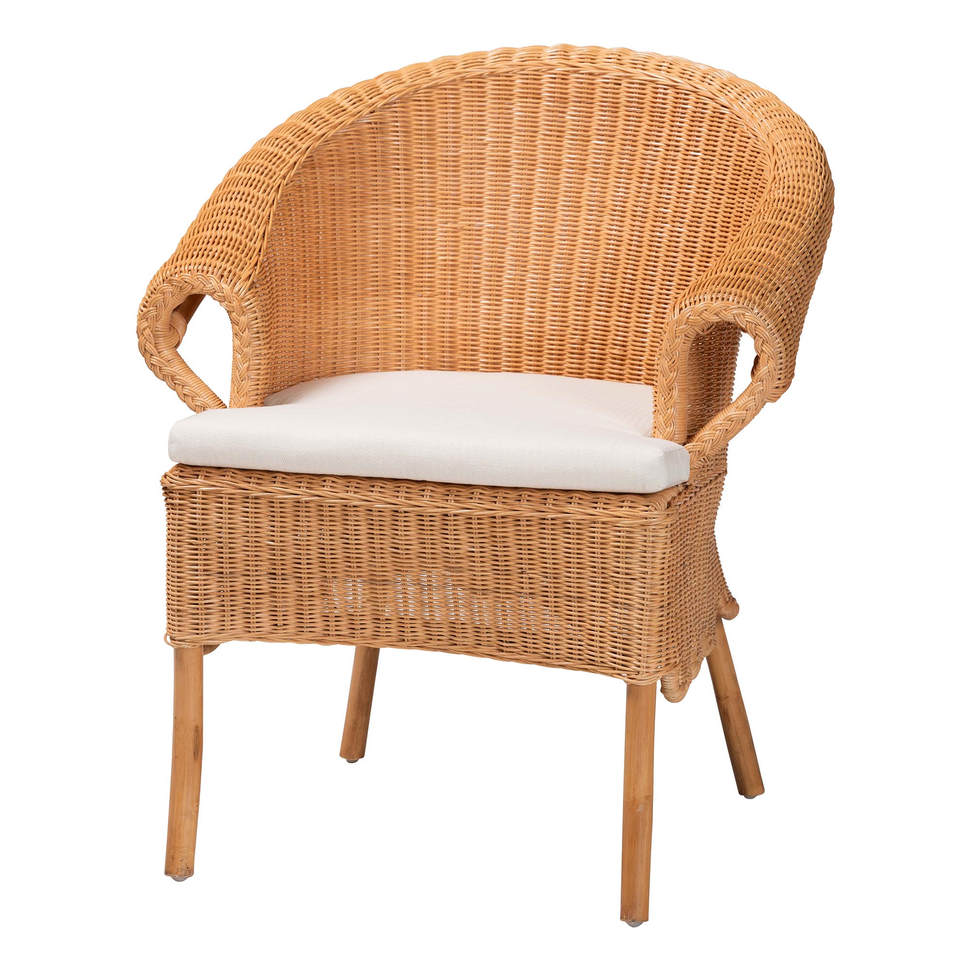 bali & pari Tamara Bohemian Braided Honey Rattan Dining Chair