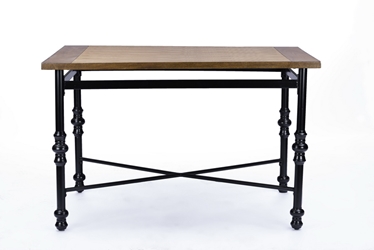 Baxton Studio Broxburn Light Brown Wood & Metal Dining Table