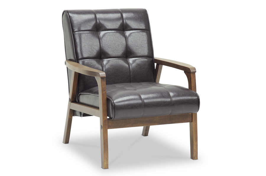 Baxton Studio Mid-Century Masterpieces Club Chair-Brown