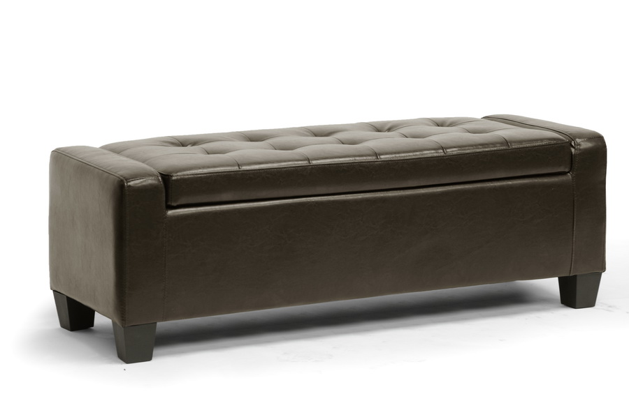 Baxton Studio Manchester Ottoman-Brown