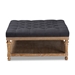 Baxton Studio Kelly Modern and Rustic Charcoal Linen Fabric Upholstered and Greywashed Wood Cocktail Ottoman - BSOJY-0001-Charcoal/Greywashed-Otto