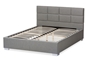 Baxton Studio Sophie Modern and Contemporary Grey Fabric Upholstered Queen Size Platform Bed - BSOBBT6481-Queen-Grey