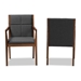 Baxton Studio Theresa Mid-Century Modern Dark Grey Fabric Upholstered and Walnut Brown Finished Wood Living Room Accent Chair (Set of 2) - BSOBBT5390-Dark Grey/Walnut-CC