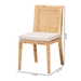 bali & pari Sofia Modern and Contemporary Natural Finished Wood and Rattan Dining Chair - BSOSofia-Natural-DC