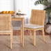 bali & pari Sofia Modern and Contemporary Natural Finished Wood and Rattan Dining Chair - BSOSofia-Natural-DC