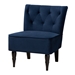 Baxton Studio Harmon Modern and Contemporary Transitional Navy Blue Velvet Fabric Upholstered and Black Finished Wood Accent Chair - BSORAC515FB-Navy Blue Velvet/Black-CC