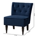 Baxton Studio Harmon Modern and Contemporary Transitional Navy Blue Velvet Fabric Upholstered and Black Finished Wood Accent Chair - BSORAC515FB-Navy Blue Velvet/Black-CC