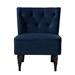 Baxton Studio Harmon Modern and Contemporary Transitional Navy Blue Velvet Fabric Upholstered and Black Finished Wood Accent Chair - BSORAC515FB-Navy Blue Velvet/Black-CC