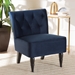 Baxton Studio Harmon Modern and Contemporary Transitional Navy Blue Velvet Fabric Upholstered and Black Finished Wood Accent Chair - BSORAC515FB-Navy Blue Velvet/Black-CC