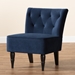 Baxton Studio Harmon Modern and Contemporary Transitional Navy Blue Velvet Fabric Upholstered and Black Finished Wood Accent Chair - BSORAC515FB-Navy Blue Velvet/Black-CC