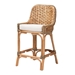 bali & pari Kyle Modern Bohemian Natural Brown Woven Rattan Counter Stool with Cushion - BSOKyle-Rattan-CS